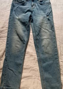 Blue light wash Straight jeans