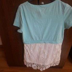 Next to New Baby Blue Lace top