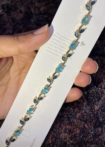 cinderella Blue Crystal Gold Bracelet