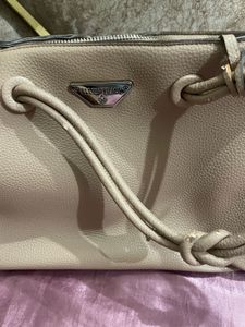 Chic Beige Textured Tote Bag