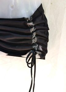 Black Ruched Drawstring skirt