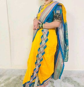 navvari saree with peacock work fully wor