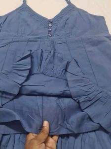 Blue Ruffle Dress American Brand