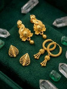 gold plate ear ring combo pack of 3 offer