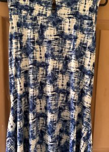 AND Blue &amp; White Abstract Print Dress