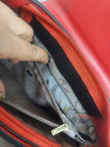 Vibrant Red Studded Handbag