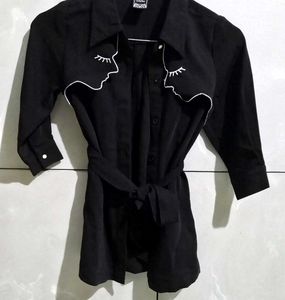 Unique Black Face Print Shirt