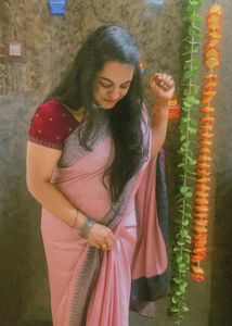Designer saree with stitched blouse