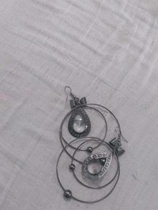 Unique Hoop Earrings with Teardrop Accent