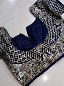 Beautiful Cyan Brocade Blouse WITH BLOUS