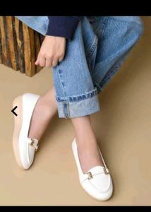 NEW Stylish White Loafer Shoes