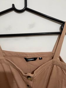 Tan Crop Top with Buttons