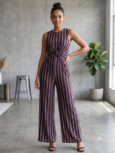 MAX BRANDED Sparkling Striped Jumpsuit