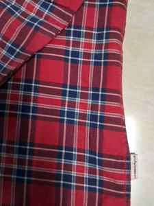 Red &amp; Blue Plaid Flannel Button-Down Shirt