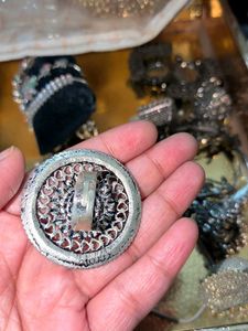 Vintage Oxidized Silver Statement Ring set