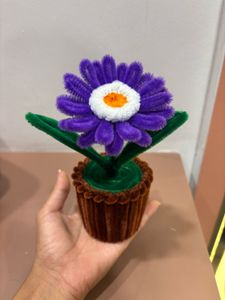 Handmade Purple Pipe Cleaner Flower Pot