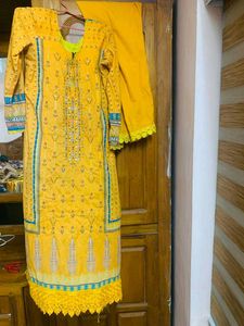 Yellow Embroidered Kurta Set