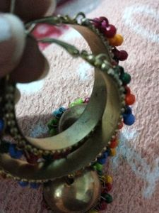 Boho Jhumka Earrings with Colorful Beads