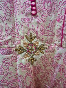 Elegant Pink Printed Kurta Set with Dupatta