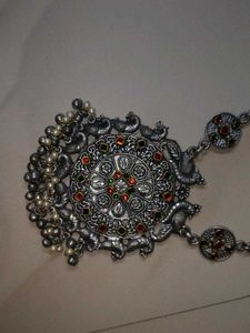 Ethnic Silver Tone Necklace