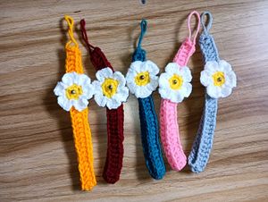 Handmade Crochet Flower ph charm (Set of 5)