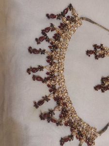 Maroon Necklace diamond set SIA brand