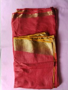 Elegant Embroidered Pinkish red Saree