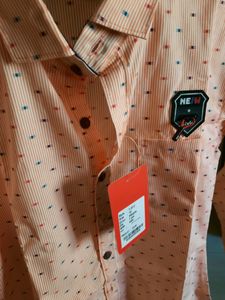 🌷New Partywear Peach Shirt- 10size