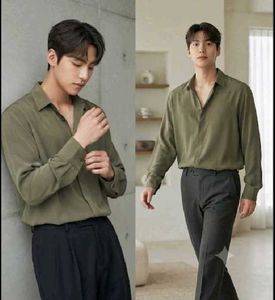 Stylish Olive Green Long Sleeve Shirt