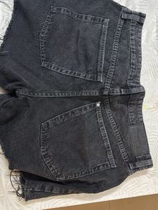 Black Denim Cut-off Shorts