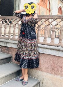 Boho Maxi Dress with Floral Print