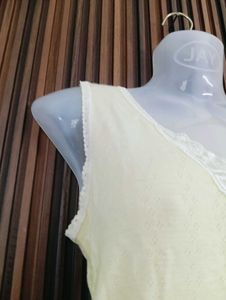 Cream Lace Trim Tank Top