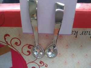 Trendy Silver Dangling Party Wear Earrings ....