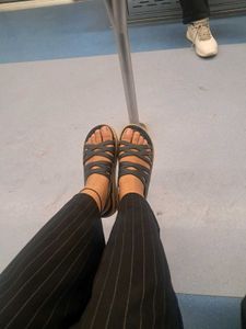 Stylish Black Strappy Flat Sandals