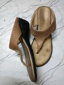 Stylish Bronze Thong Sandals