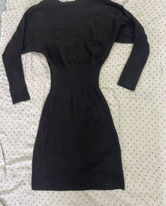 Chic Black Knit Sweater Dress