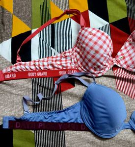 💜99Rs SALE💜Two-Pack Bras: Gingham &amp; Blue