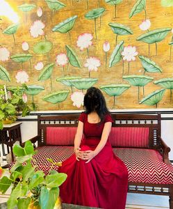 Elegant marron Ethnic Gown