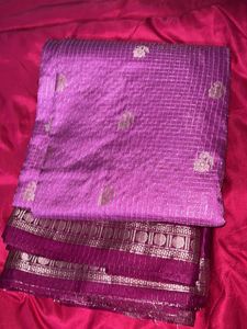 Elegant Purple &amp; Gold Saree
