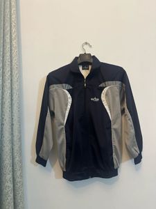 Fitted Sporty Y2k Navy & Grey Track Jacket