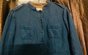 Stylish Blue Button-Up Jacket