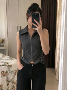 Stylish Sleeveless Grey Jacket