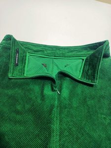 Green Corduroy Mini Skirt Like New Condition