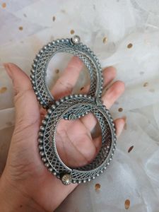 Brass openable Silverlookalike Bangle pair