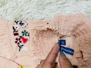 Embroidered Peachy Top