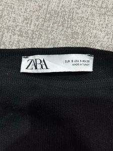 Black zara Crop Top With Metal Detailing Underbust