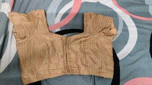 Elegant Golden Brocade Blouse