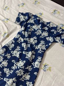 Navy blue Darzi Brand Slit Kurta