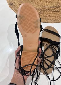 Completely New Strappy Black Flats
