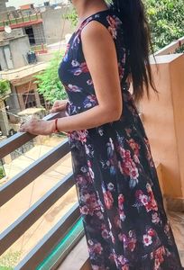 black floral maxi dress